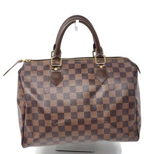 Auth Louis Vuitton Damier Ebene Speedy 30 Hand Bag